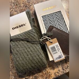 NEW DIESEL 3 Pairs of Socks Woman’s & Leather Card Holder